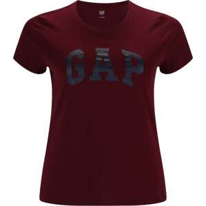 Tričko Gap Petite šedá / vínově červená