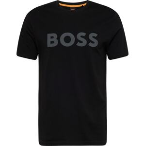 Tričko 'Thinking 1' Boss Orange tmavě šedá / černá