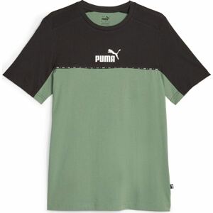 Funkční tričko Puma zelená / černá / bílá
