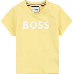 Tričko BOSS Kidswear světle žlutá / bílá