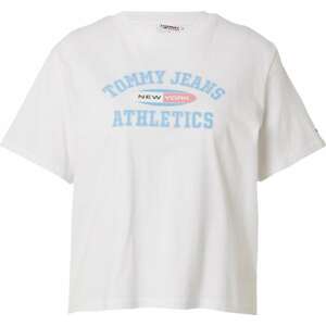 Tričko Tommy Jeans nebeská modř / melounová / černá / bílá