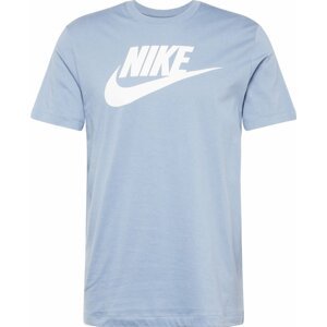 Tričko Nike Sportswear azurová / bílá