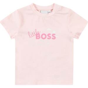 Tričko BOSS Kidswear pink / růžová / bílá