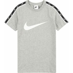 Tričko 'REPEAT' Nike Sportswear šedý melír / černá / bílá