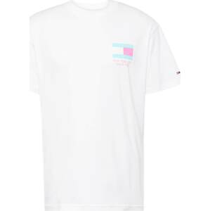 Tričko Tommy Jeans světlemodrá / fialová / pink / bílá