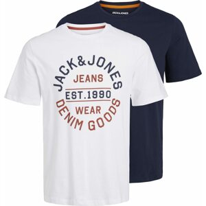 Tričko 'MIKK' jack & jones námořnická modř / bílá