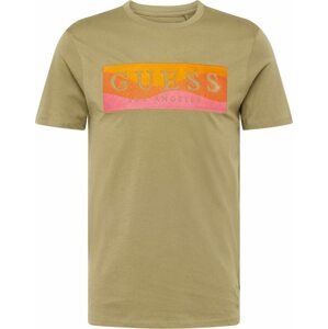 Tričko Guess khaki / oranžová / jasně oranžová / pink