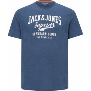 Tričko Jack & Jones Plus chladná modrá / bílá