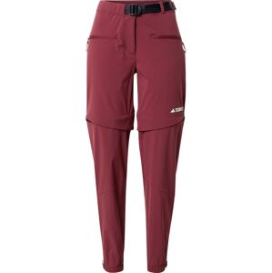 Outdoorové kalhoty 'Utilitas Zip-Off' adidas Terrex tmavě červená / bílá