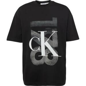 Tričko Calvin Klein Jeans kouřově šedá / černá / bílá