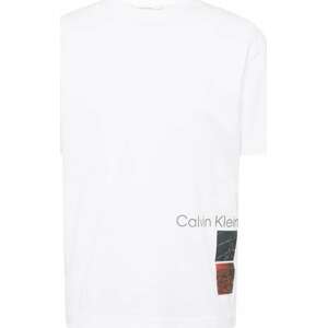 Tričko Calvin Klein šedá / oranžově červená / černá / bílá