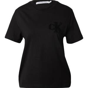 Tričko 'CHENILLE' Calvin Klein Jeans černá