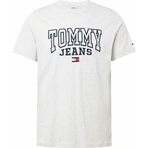 Tričko Tommy Jeans námořnická modř / světle šedá / ohnivá červená
