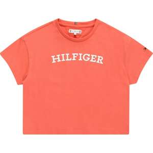 Tričko Tommy Hilfiger korálová / bílá