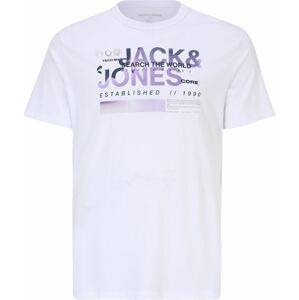 Tričko 'WATER' Jack & Jones Plus fialová / tmavě fialová / bílá
