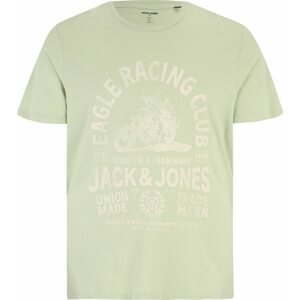 Tričko 'BIKE' Jack & Jones Plus slonová kost / pastelově zelená