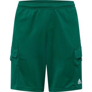 Sportovní kalhoty ADIDAS SPORTSWEAR tmavě zelená / bílá