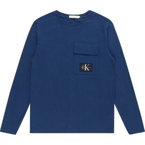 Tričko Calvin Klein Jeans enciánová modrá / černá / bílá
