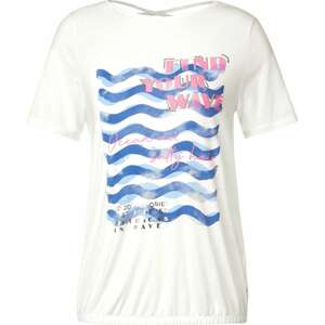 Tričko 'Wave' cecil modrá / pink / bílá
