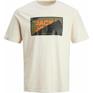 Tričko jack & jones béžová / khaki / oranžová / černá