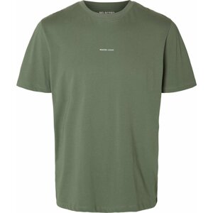 Tričko 'ASPEN' Selected Homme zelená / bílá