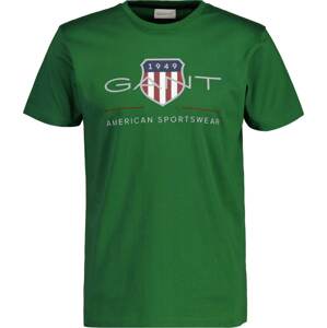 Tričko Gant zelená / bílá