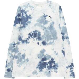 Tričko Abercrombie & Fitch námořnická modř / světlemodrá / bílá