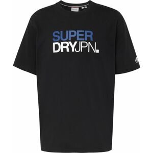 Tričko Superdry modrá / černá / bílá