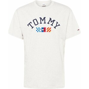 Tričko Tommy Jeans námořnická modř / světlemodrá / světle šedá / tmavě oranžová