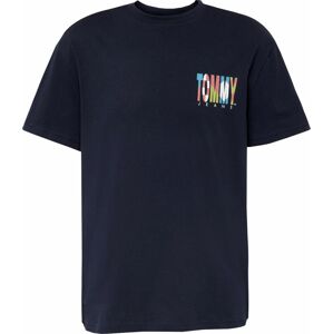 Tričko Tommy Jeans námořnická modř / tyrkysová / rákos / bílá