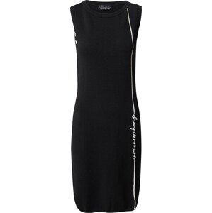 Úpletové šaty Armani Exchange černá / bílá
