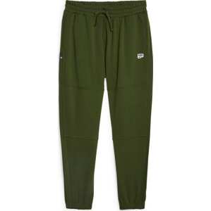 Sportovní kalhoty Puma tmavě zelená / černá / bílá