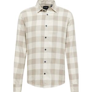 Košile 'Gudmund' Only & Sons šedobéžová / barva bílé vlny
