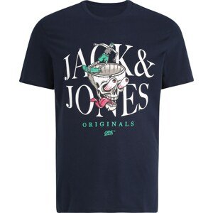 Tričko 'AFTERLIFE' Jack & Jones Plus námořnická modř / zelená / pink / bílá