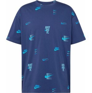 Tričko Nike Sportswear námořnická modř / azurová modrá