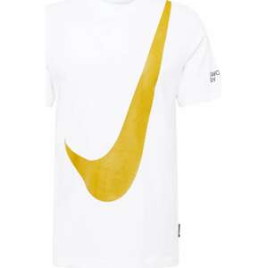 Tričko Nike Sportswear hořčicová / černá / offwhite