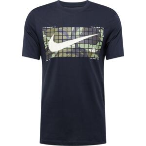 Funkční tričko Nike marine modrá / pastelově zelená / černá / bílá