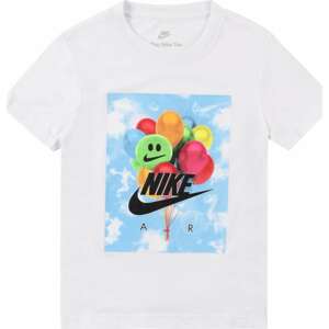 Tričko Nike Sportswear nebeská modř / světle zelená / černá / bílá