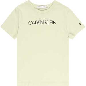 Tričko Calvin Klein Jeans pastelově zelená / černá
