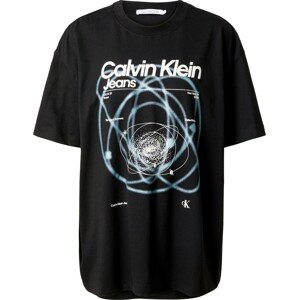 Tričko Calvin Klein Jeans světlemodrá / černá / bílá