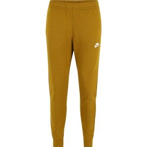 Kalhoty Nike Sportswear zlatě žlutá / bílá