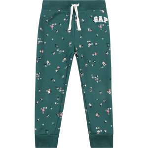 Kalhoty GAP smaragdová / pink / bílá