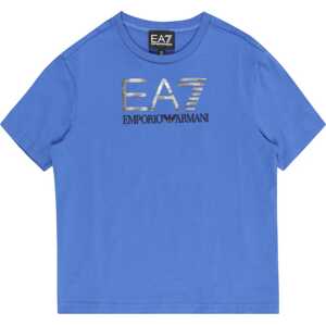 Tričko EA7 Emporio Armani nebeská modř / šedá / světle šedá / černá