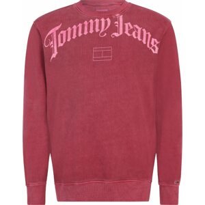 Mikina Tommy Jeans Plus růžová / vínově červená