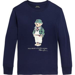 Tričko Polo Ralph Lauren námořnická modř / světle hnědá / zelená / bílá