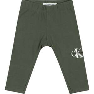 Legíny Calvin Klein Jeans tmavě zelená / černá / bílá