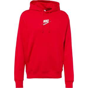 Mikina Nike Sportswear červená / stříbrná / bílá