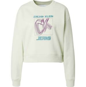 Mikina Calvin Klein Jeans mátová / nefritová / fialová