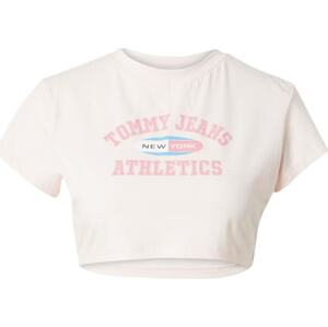 Tričko Tommy Jeans tyrkysová / starorůžová / pastelově růžová / černá
