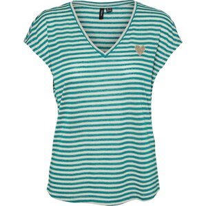 Tričko 'CATJA' Vero Moda azurová modrá / zlatá / bílá